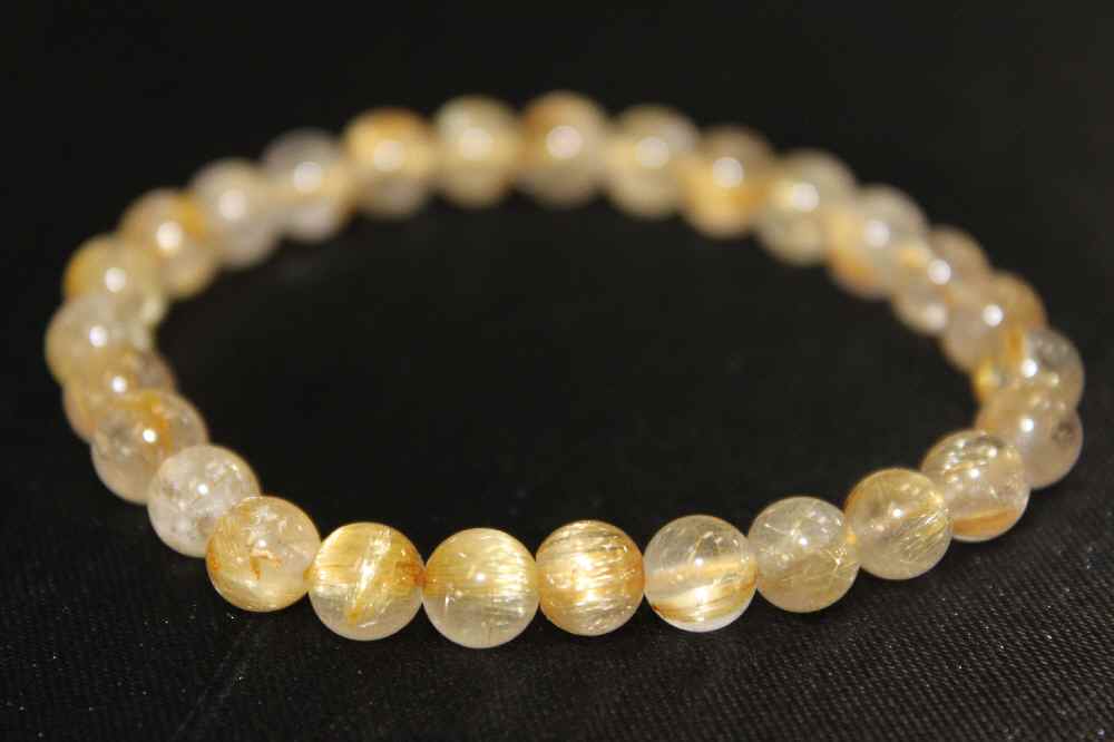 ★お買い得★ルチルクォーツ・ブレスレット　（6ミリ玉）
