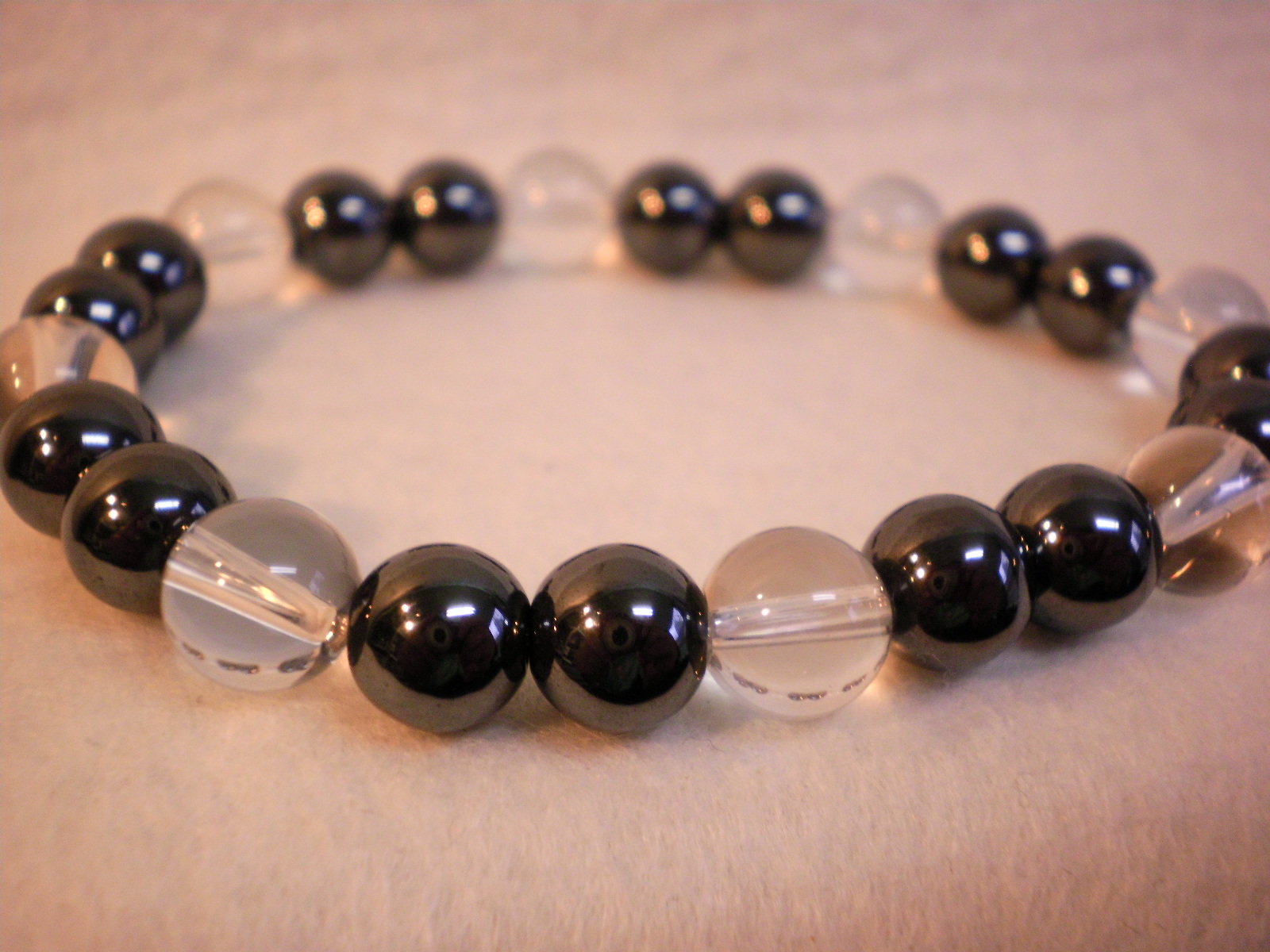 ヘマタイト・水晶・ブレスレット