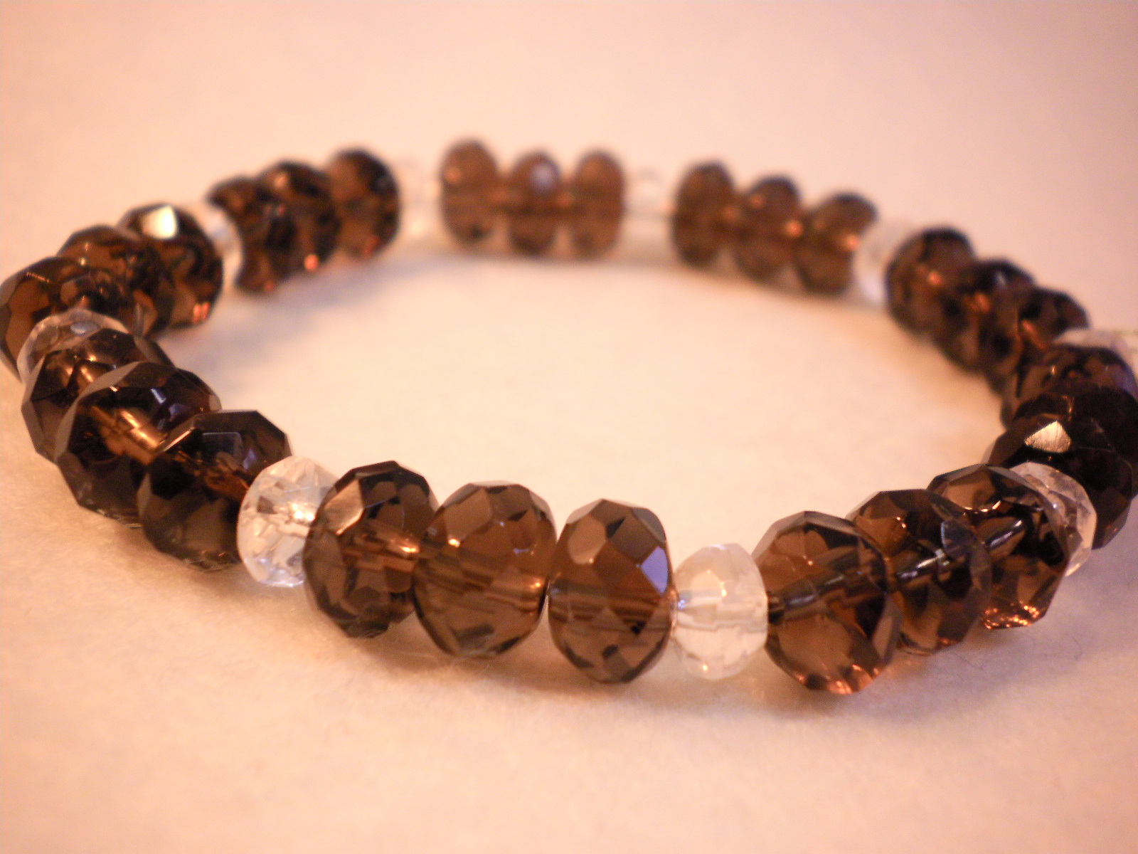スモーキークォーツ・水晶・（ボタンカット）ブレスレット