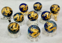 ラピスラズリ丸玉・開運龍（開運と繁栄、運気アップの龍）