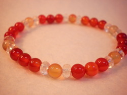 カーネリアン・カット水晶・ブレスレット