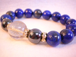 ラピスラズリ・ルチルクォーツ・ヘマタイト・ブレスレット