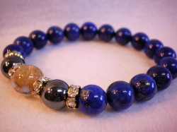 ラピスラズリ・ルチルクォーツ・ヘマタイト・ブレスレット