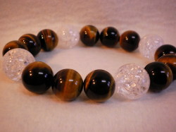 タイガーアイ・クラック水晶・ブレスレット