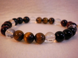 タイガーアイ・ブルータイガーアイ・レッドタイガーアイ・水晶・ブレスレット