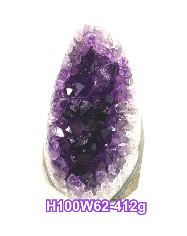 ウルグアイ産アメジストクラスター 412g 鏡面仕上げ