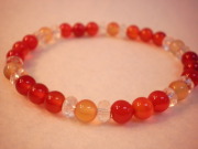 カーネリアン・カット水晶・ブレスレット