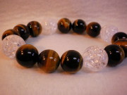 タイガーアイ・クラック水晶・ブレスレット