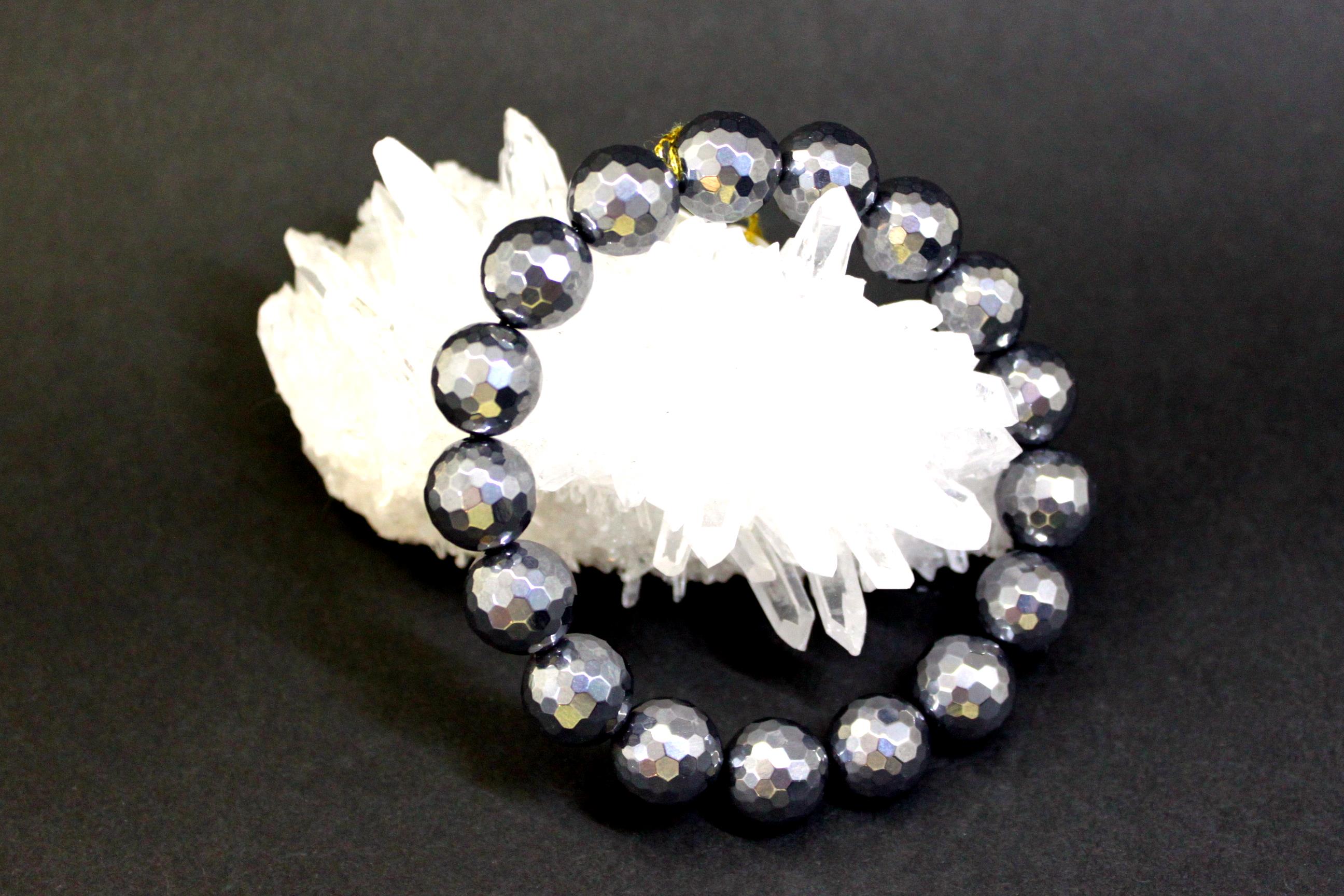 テラヘルツ鉱石 ミラーカットブレスレット１２ミリ