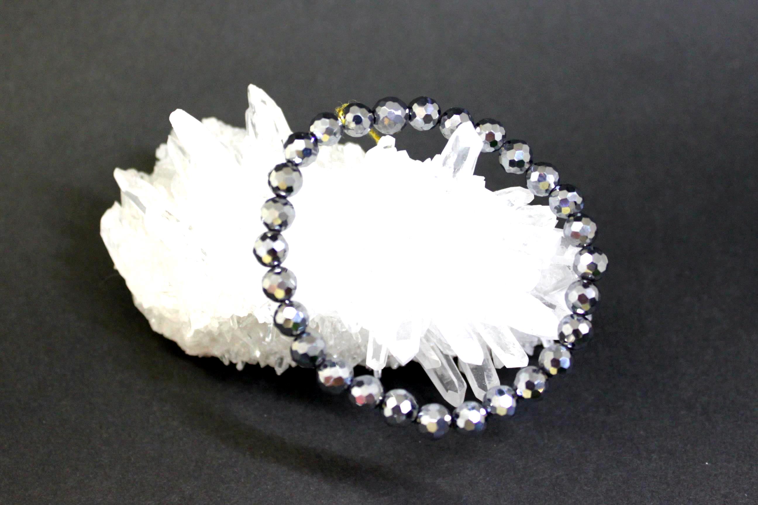 テラヘルツ鉱石 ミラーカットブレスレット６ミリ