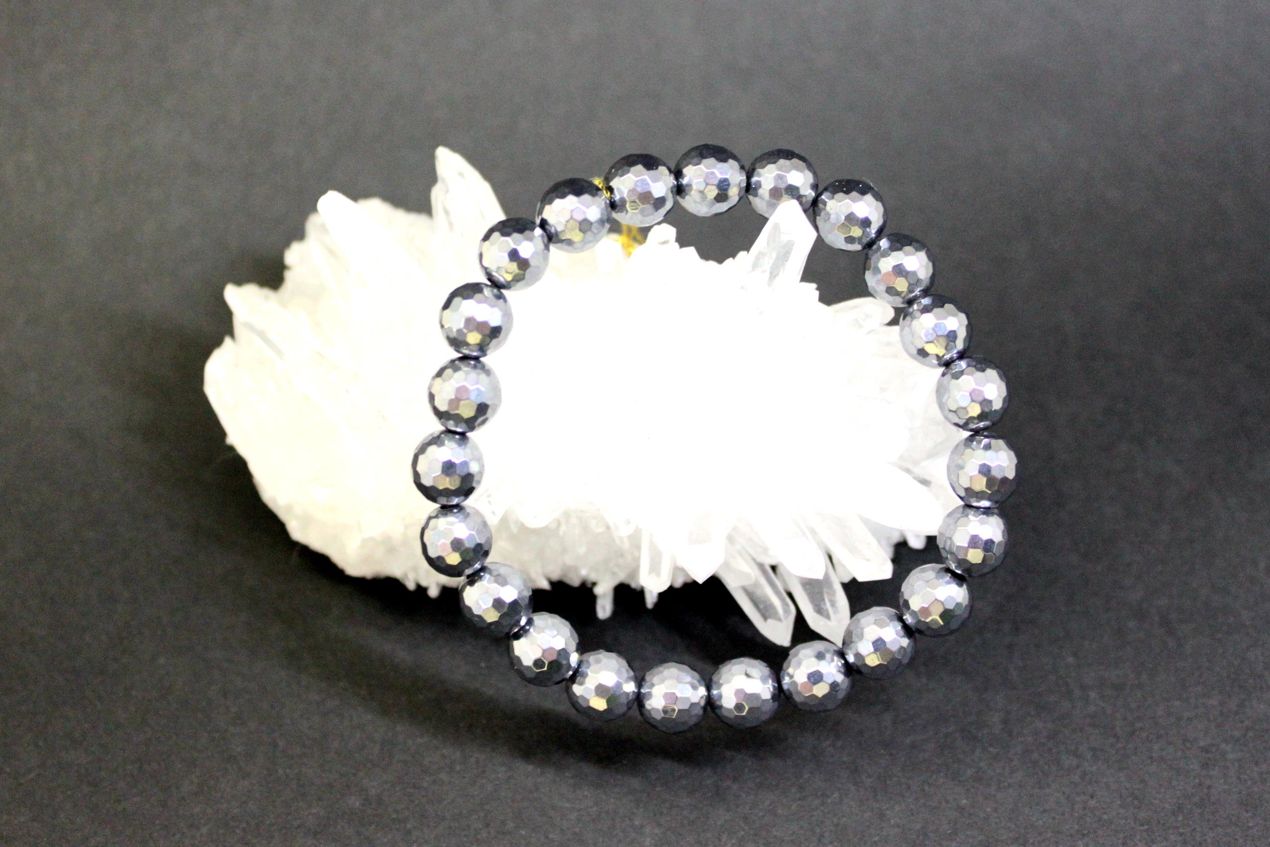 テラヘルツ鉱石 ミラーカットブレスレット８ミリ