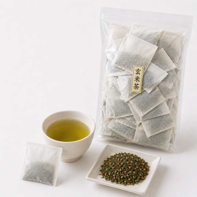 お徳用・業務用 国産 玄米茶ティーバック10ｇ100個入（紙）