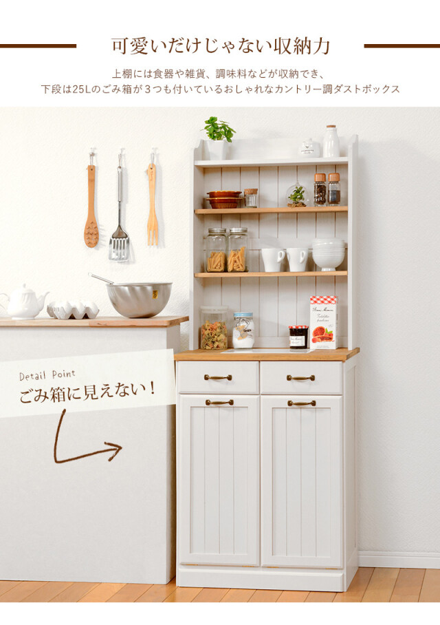 ダストボックス 2分別 ごみ箱 ホワイト 25リットル キッチン リビング
