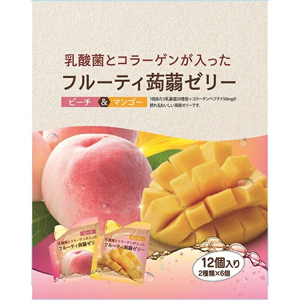 フルーティ蒟蒻ゼリー ピーチ&マンゴー 216g×12袋入り (1ケース)