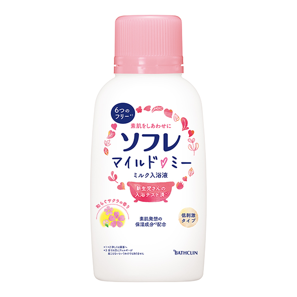 【単品16個セット】ソフレ マイルド・ミー ミルク入浴液 和らぐサクラの香り 720mL バスクリン(代引不可)【送料無料】 ソフレ マイルド・ミー ミルク入浴液 和らぐサクラの香り 720ml (医薬