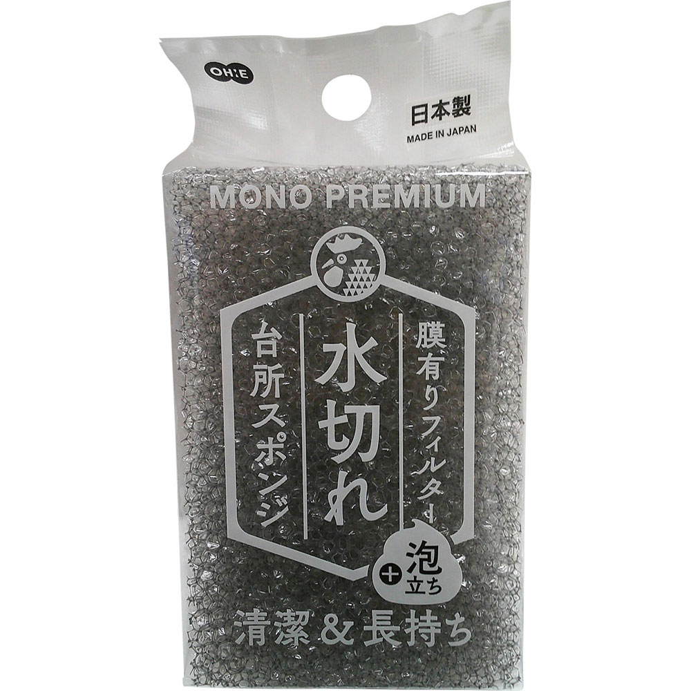 モノプレミアム 台所スポンジ 水切れ＋泡立ち 1個
