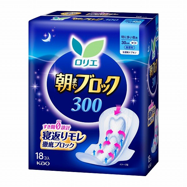 ロリエ 朝までブロック 300 羽つき（医薬部外品）18個入×12