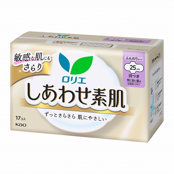 ロリエ しあわせ素肌 ふんわりタイプ 特に多い昼用 羽つき (医薬部外品) 17個入×18パック（1ケース） 　花王
