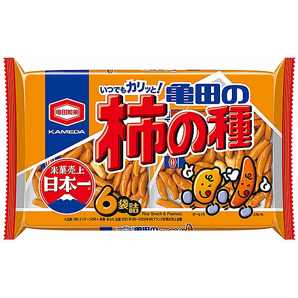 亀田製菓 亀田の柿の種わさび6袋詰 164g×12袋