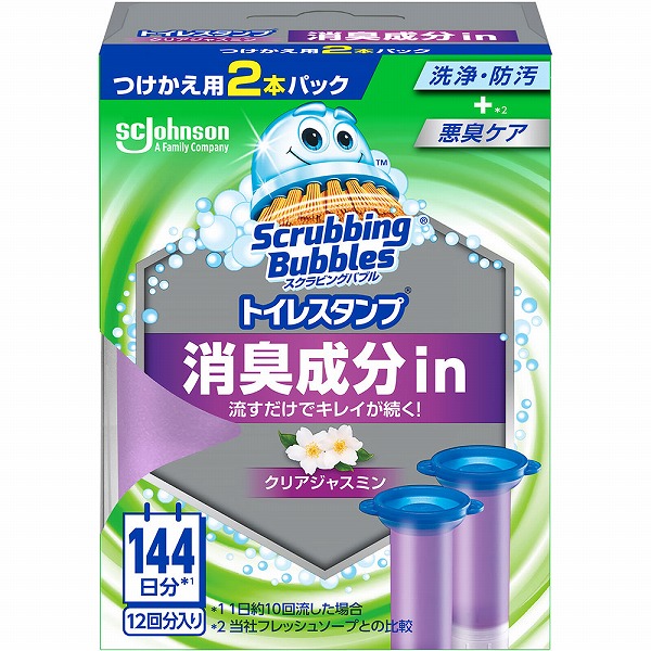 スクラビングバブル トイレスタンプ消臭成分ｉｎ クリアジャスミン つけかえ用 38g×2本