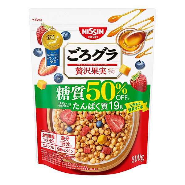 日清シスコ ごろグラ糖質50％オフ贅沢果実 300g×8個 (1ケース)