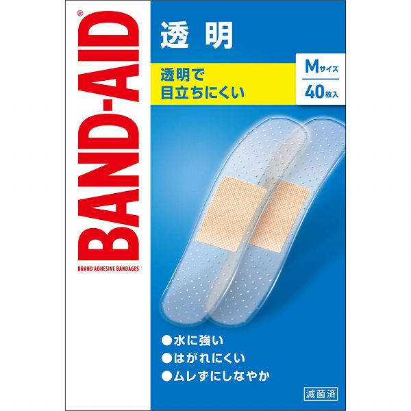 バンドエイドMサイズ 透明 40枚【一般医療機器】