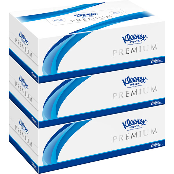 クリネックスティシュープレミアム 3箱パック 12個入り(SH)【ケース販売】　