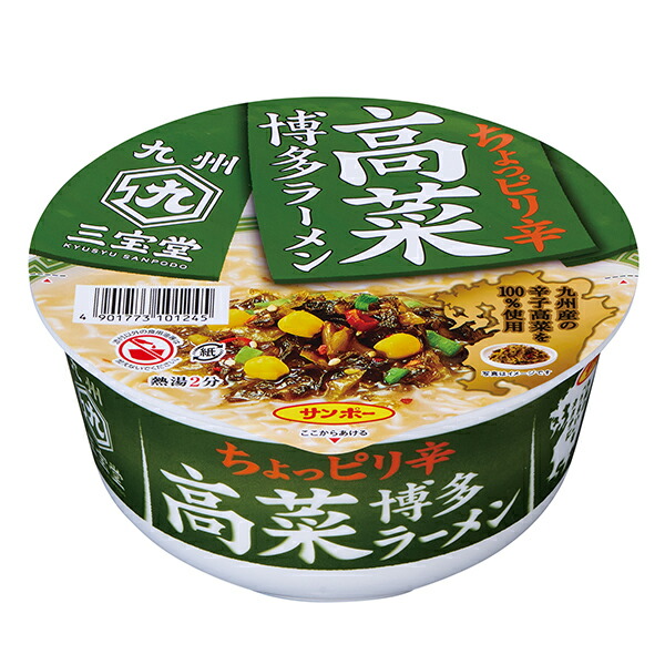 九州三宝堂　高菜博多ラーメン 97g　12個 2 ケースセット(計24個)（AH）