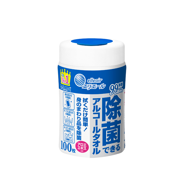 エリエール除菌できるアルコールタオルボトル本体100枚(SH)