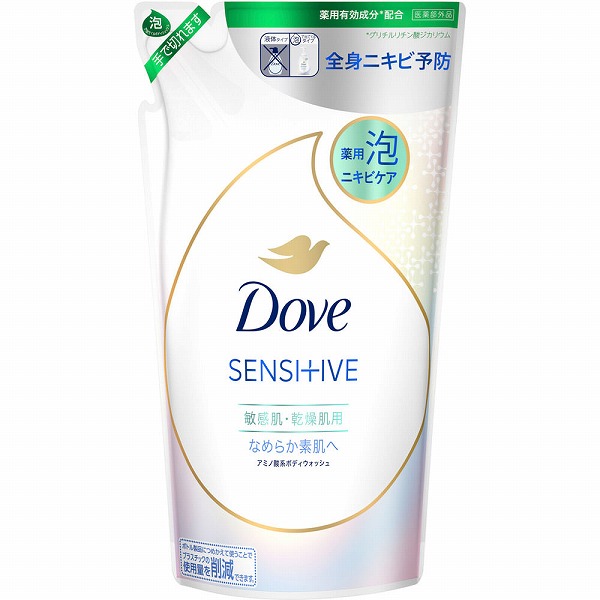 薬用 ダヴ ニキビケア泡ボディウォッシュ なめらか素肌 つめかえ用 430g【医薬部外品】