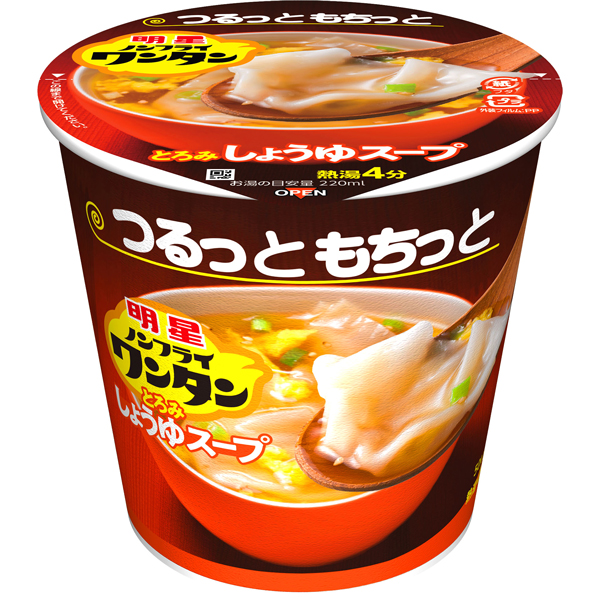 明星　ノンフライワンタン　しょうゆスープ 14g×6個　4ケースセット(計24個)