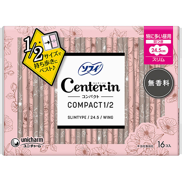 センターインコンパクト1／2 無香料特に多い昼用(16枚)×3個セット【医薬部外品】