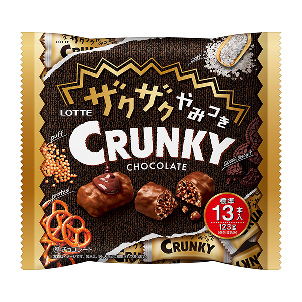 ロッテ ザクザクやみつきクランキーシェアパック 123g（個包装込み）×18個 (1ケース)