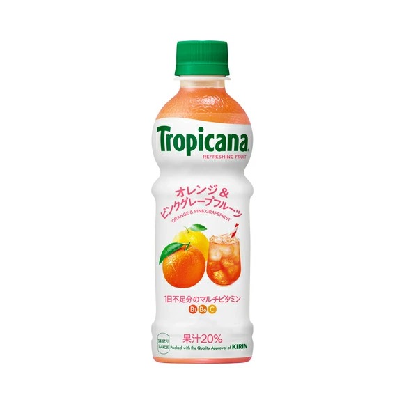 トロピカーナ リフレッシュフルーツ オレンジ&ピンクグレープフルーツ 330ml×24本入り (1ケース)