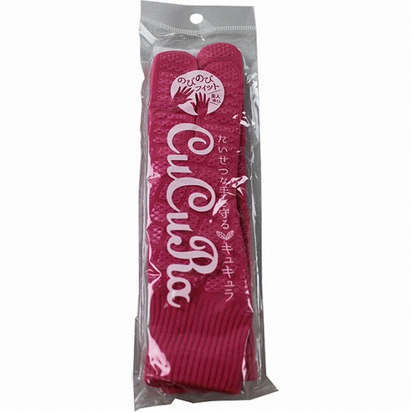 キュキュラ すべり止め付軍手 女性向け スレンダーピンク 1双