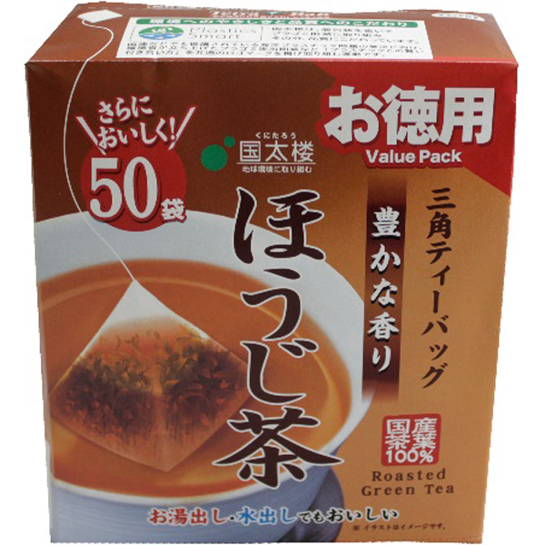 国太楼 50Pお徳用豊かな香りほうじ茶三角ティーバッグ 2ｇ×50ｐ×6個入り (1ケース) (AH)