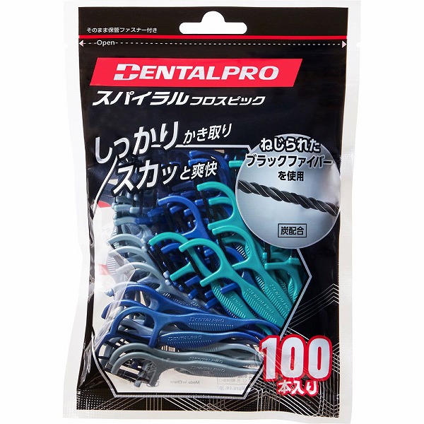 デンタルプロスパイラルフロスピック 100本