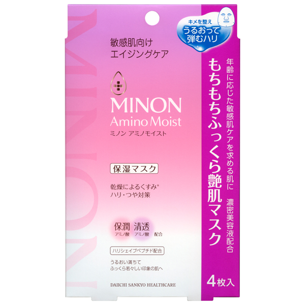 ミノンアミノモイスト もちもちふっくら艶肌マスク 24ml×4枚