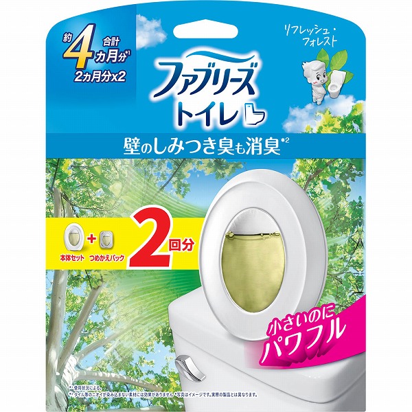 ファブリーズ トイレ用消臭剤 リフレッシュ・フォレスト 本体＋つめかえ(6.3mL×2個)