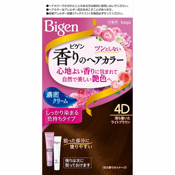 ビゲン 香りのヘアカラー クリーム 4D 落ち着いたライトブラウン 1個【医薬部外品】