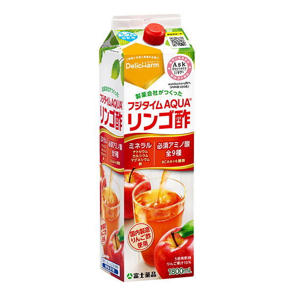 りんご酢 フジタイムAQUA 2023 1800mL 8本セット 富士薬品 リンゴ酢 