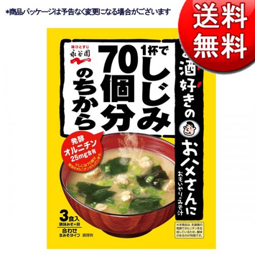 【送料無料(沖縄除く)】しじみ７０個分のちからみそ汁(3食/袋) 80袋入り×1ケース (永谷園）[シジミ味噌汁]KK