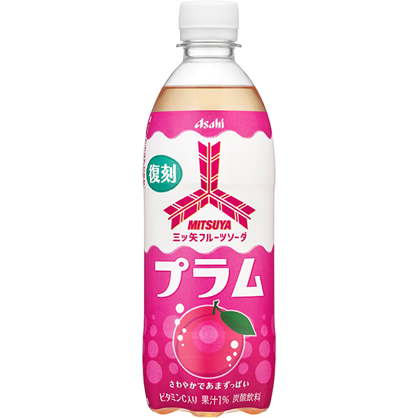 カルピス 三ツ矢フルーツソーダプラム 500ml×24本 (1ケース)