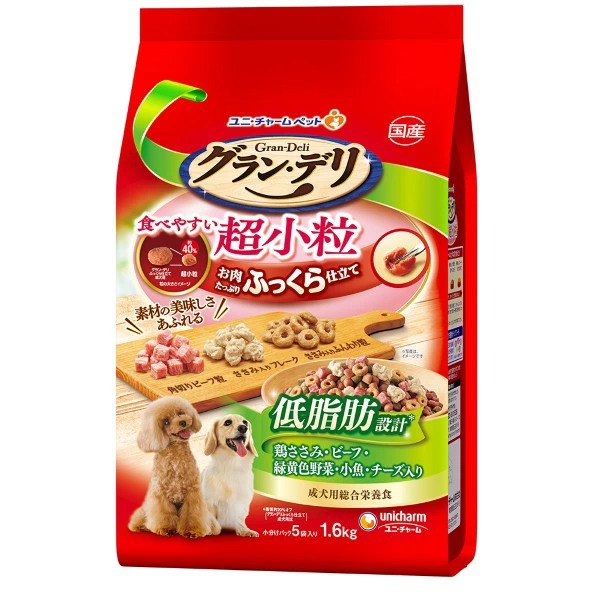 グラン・デリふっくら仕立て低脂肪食べやすい超小粒 1.6kg×4袋入り (1ケース)