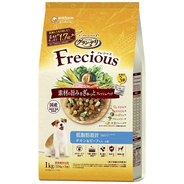 グラン・デリ Frecious アダルト低脂肪チキン&ビーフ 1kg×8袋入り (1ケース)