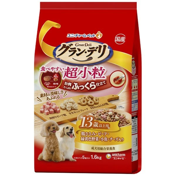 グラン・デリふっくら仕立て食べやすい超小粒13歳以上用 1.6kg×4袋入り (1ケース)