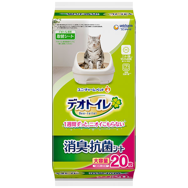 ユニチャーム　デオトイレ　消臭・抗菌シート20枚×12袋入り(1ケース)
