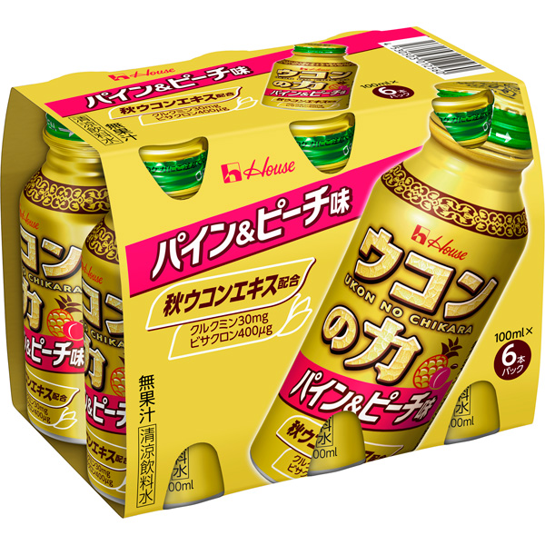 ウコンの力 パイン＆ピーチ味 100ml×6本×5セット