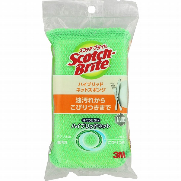 3M スコッチ・ブライト ハイブリッドネットスポンジ (1個)