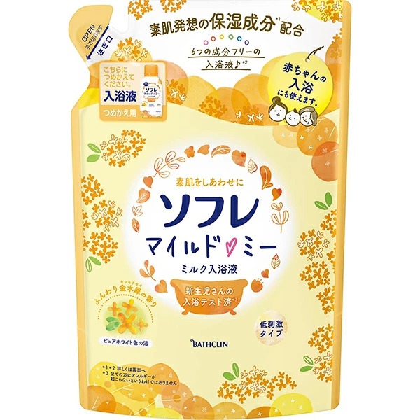ソフレマイルドミルク 入浴液金木犀つめかえ 600mL【医薬部外品】